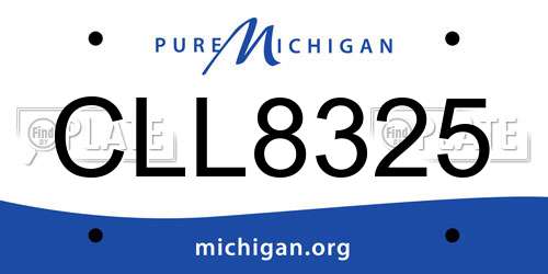 CLL8325 Michigan License Plate