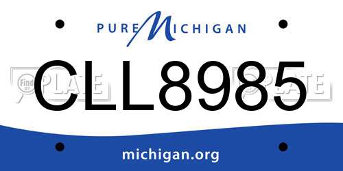 CLL8985 Michigan License Plate