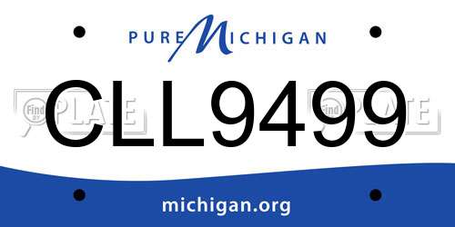 CLL9499 Michigan License Plate
