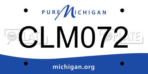 CLM072 Michigan License Plate