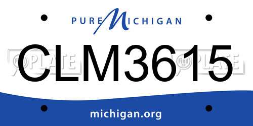 CLM3615 Michigan License Plate