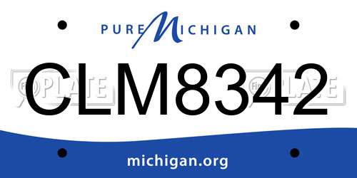 CLM8342 Michigan License Plate