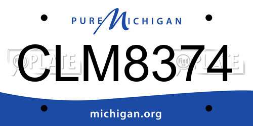 CLM8374 Michigan License Plate