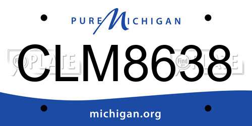 CLM8638 Michigan License Plate