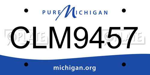 CLM9457 Michigan License Plate