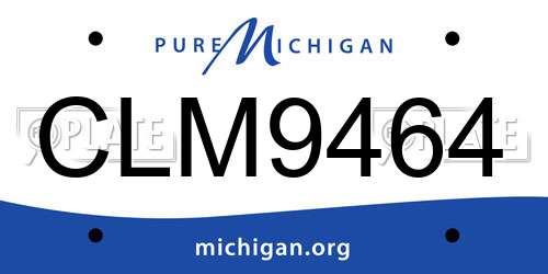 CLM9464 Michigan License Plate