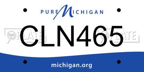 CLN465 Michigan License Plate