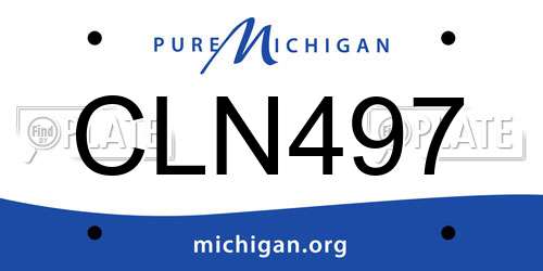 CLN497 Michigan License Plate