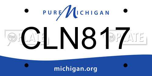 CLN817 Michigan License Plate