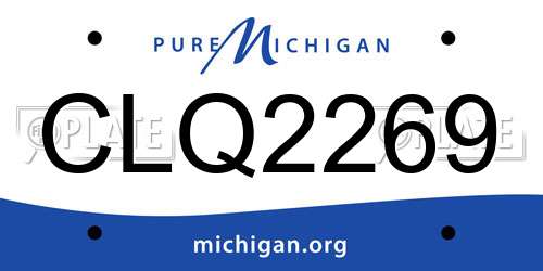 CLQ2269 Michigan License Plate