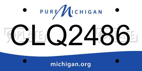 CLQ2486 Michigan License Plate