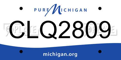 CLQ2809 Michigan License Plate