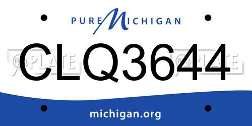 CLQ3644 Michigan License Plate