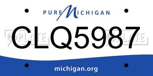 CLQ5987 Michigan License Plate