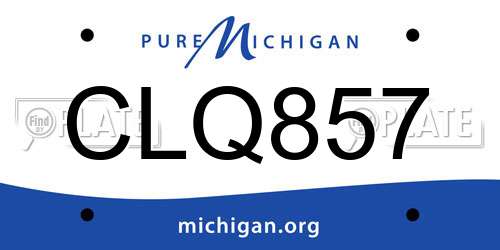 CLQ857 Michigan License Plate