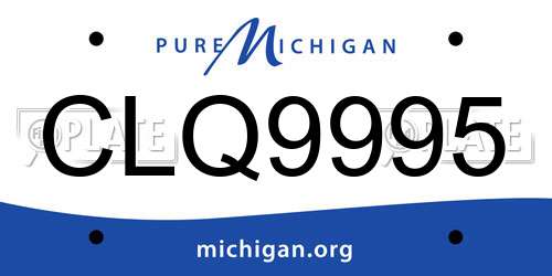 CLQ9995 Michigan License Plate