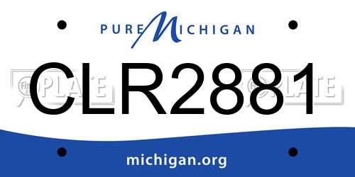 CLR2881 Michigan License Plate