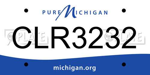 CLR3232 Michigan License Plate