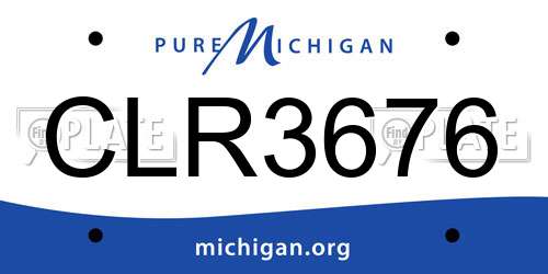 CLR3676 Michigan License Plate
