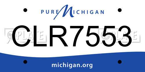 CLR7553 Michigan License Plate