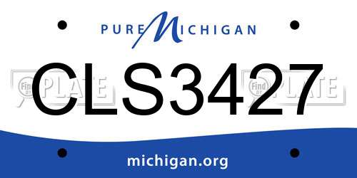 CLS3427 Michigan License Plate