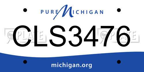 CLS3476 Michigan License Plate