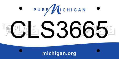 CLS3665 Michigan License Plate