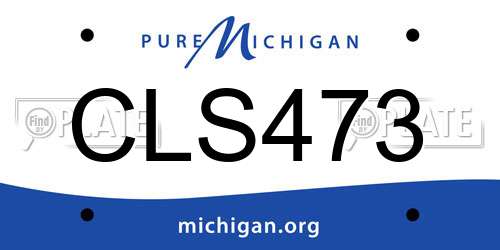CLS473 Michigan License Plate