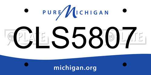 CLS5807 Michigan License Plate