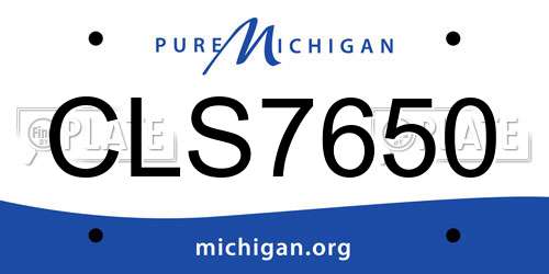 CLS7650 Michigan License Plate
