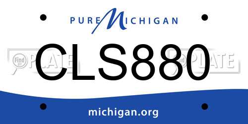 CLS880 Michigan License Plate