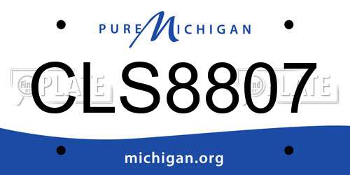 CLS8807 Michigan License Plate