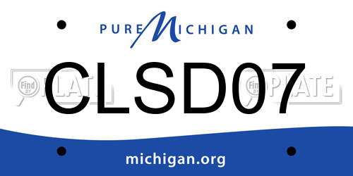 CLSD07 Michigan License Plate