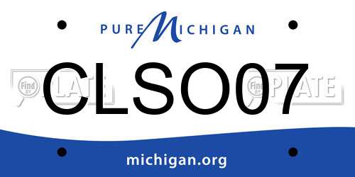 CLSO07 Michigan License Plate