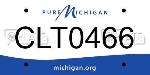 CLT0466 Michigan License Plate