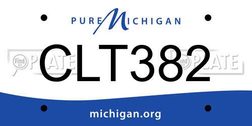 CLT382 Michigan License Plate