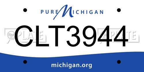CLT3944 Michigan License Plate