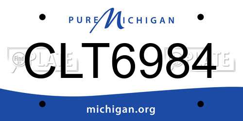 CLT6984 Michigan License Plate
