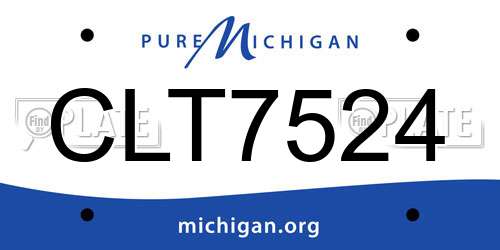 CLT7524 Michigan License Plate