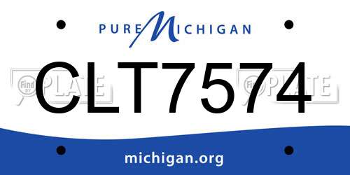 CLT7574 Michigan License Plate