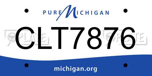 CLT7876 Michigan License Plate