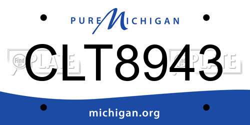 CLT8943 Michigan License Plate
