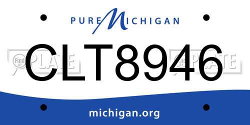 CLT8946 Michigan License Plate