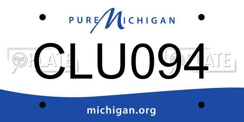 CLU094 Michigan License Plate