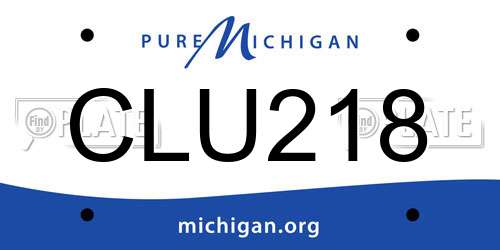 CLU218 Michigan License Plate