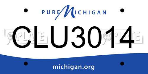 CLU3014 Michigan License Plate