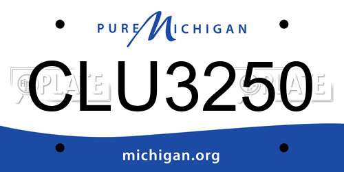 CLU3250 Michigan License Plate