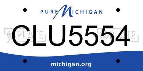 CLU5554 Michigan License Plate