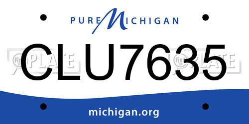 CLU7635 Michigan License Plate