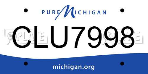 CLU7998 Michigan License Plate